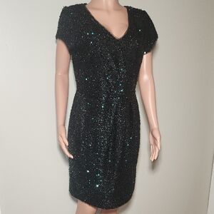 SLNY Black Sequin Mini Dress